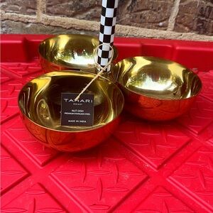 Tahari Gold Three-Piece Stainless Steel Serving Bowls